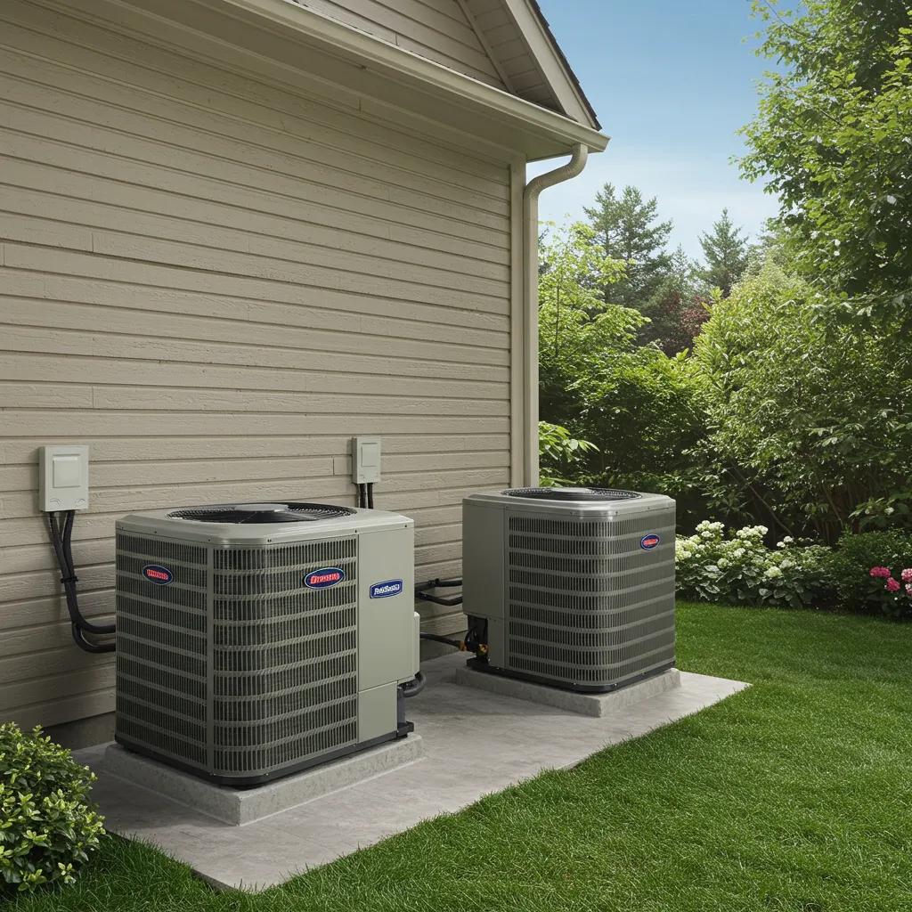Modern HVAC system in a residential setting, emphasizing comfort and reliability