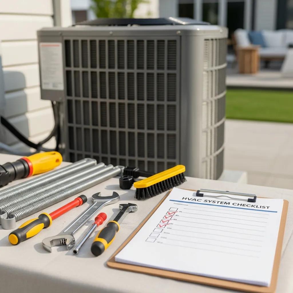 HVAC system maintenance tools and checklist emphasizing home comfort and efficiency
