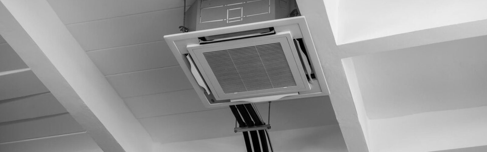 Ductless mini-split air conditioning system installed in a ceiling, showcasing high-efficiency HVAC technology relevant to professional maintenance and comfort in Moorpark homes.